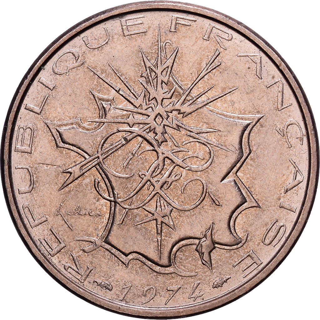 France, 10 Francs, Mathieu, 1974, Paris, Nickel-brass, AU(50-53), KM:940