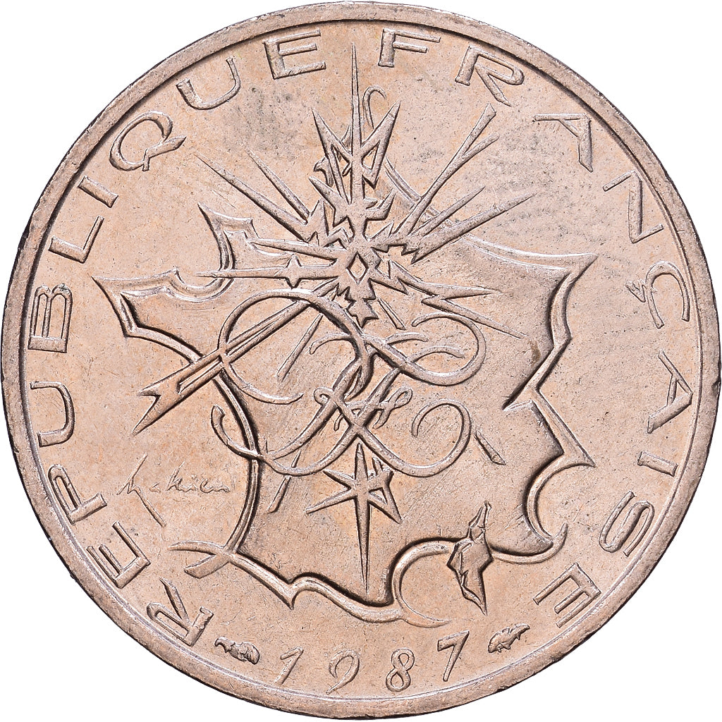 France, 10 Francs, Mathieu, 1987, Paris, Nickel-brass, AU(50-53), KM:940