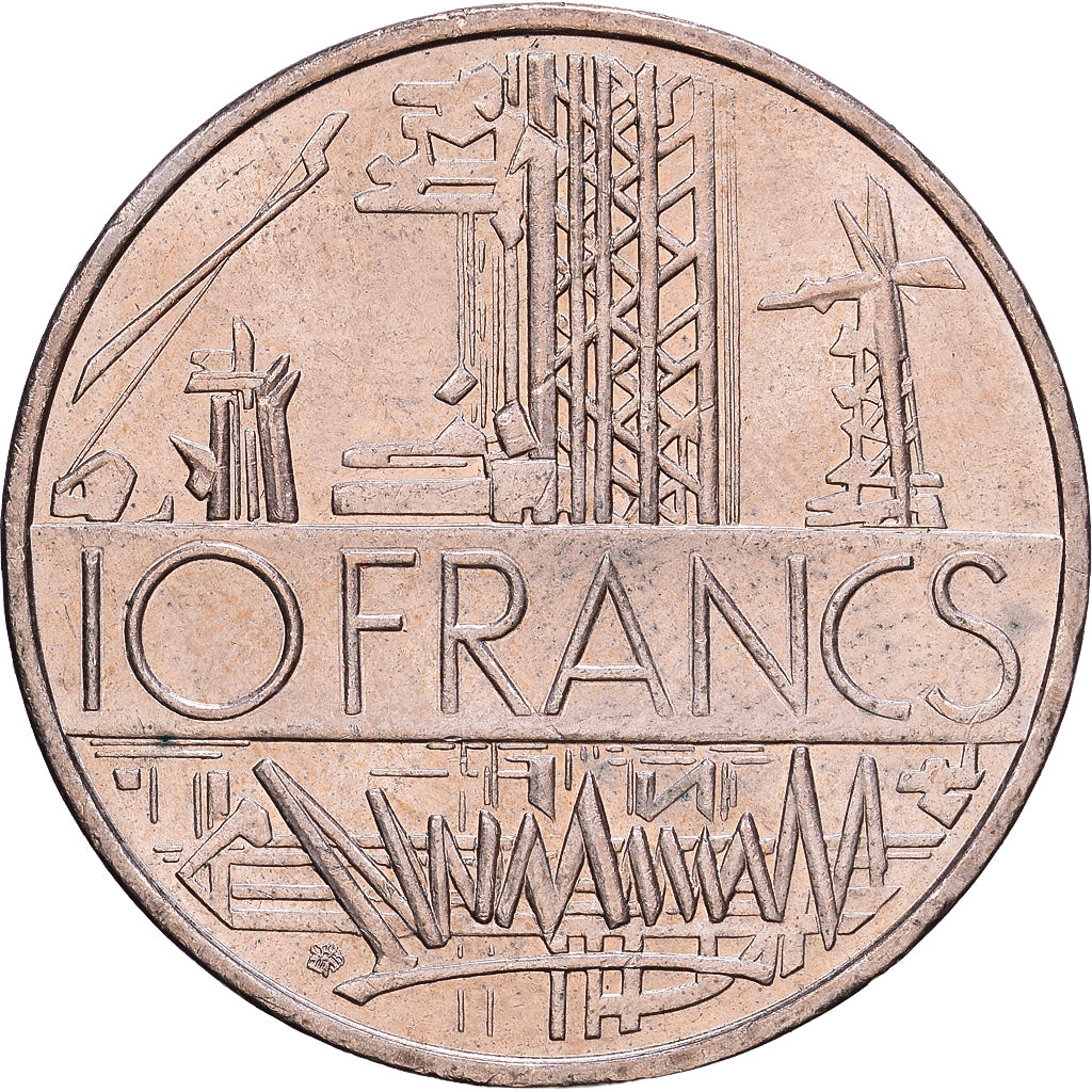 France, 10 Francs, Mathieu, 1987, Paris, Nickel-brass, AU(50-53), KM:940