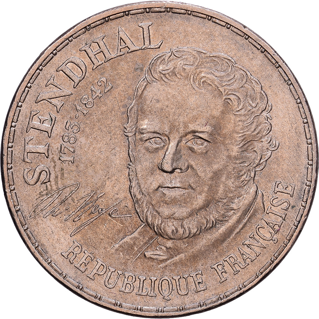 Frankrijk, 10 Francs, Stendhal, 1983, Monnaie de Paris, Nickel-Bronze, ZF+