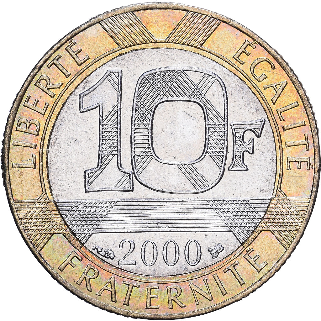 France, 10 Francs, Génie, 2000, Monnaie de Paris, Bi-Metallic, AU(55-58)