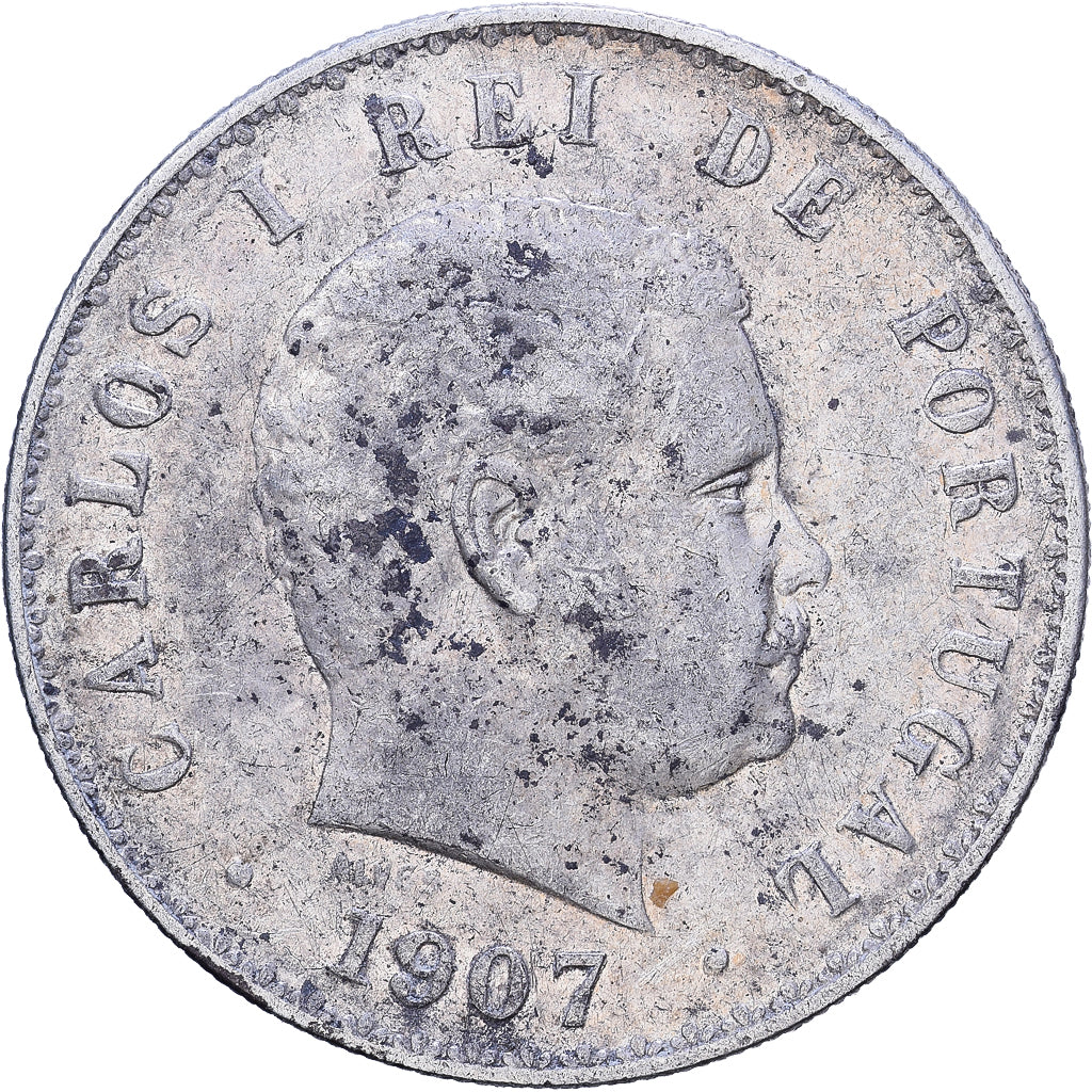 Portugal, Carlos I, 500 Reis, 1907, Silver, VF(20-25), KM:535