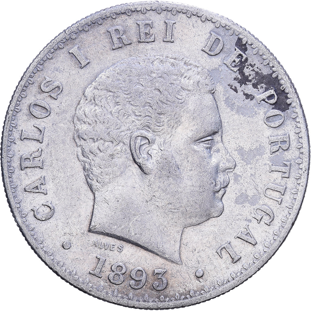 Portugal, Carlos I, 500 Reis, 1893, Silver, EF(40-45), KM:535