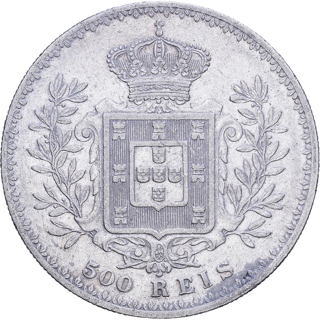 Portugal, Carlos I, 500 Reis, 1893, Silver, EF(40-45), KM:535