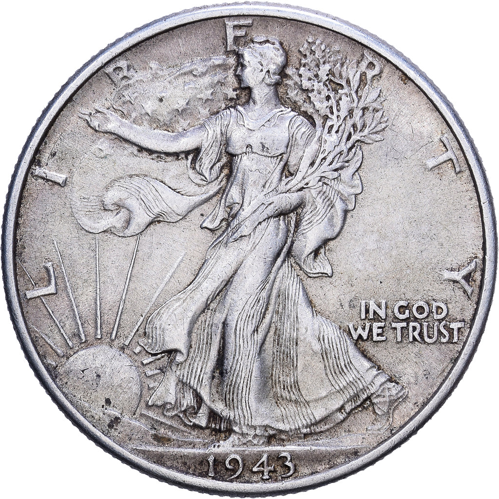 United States, Half Dollar, 1943, Philadelphia, Silver, EF(40-45), KM:142