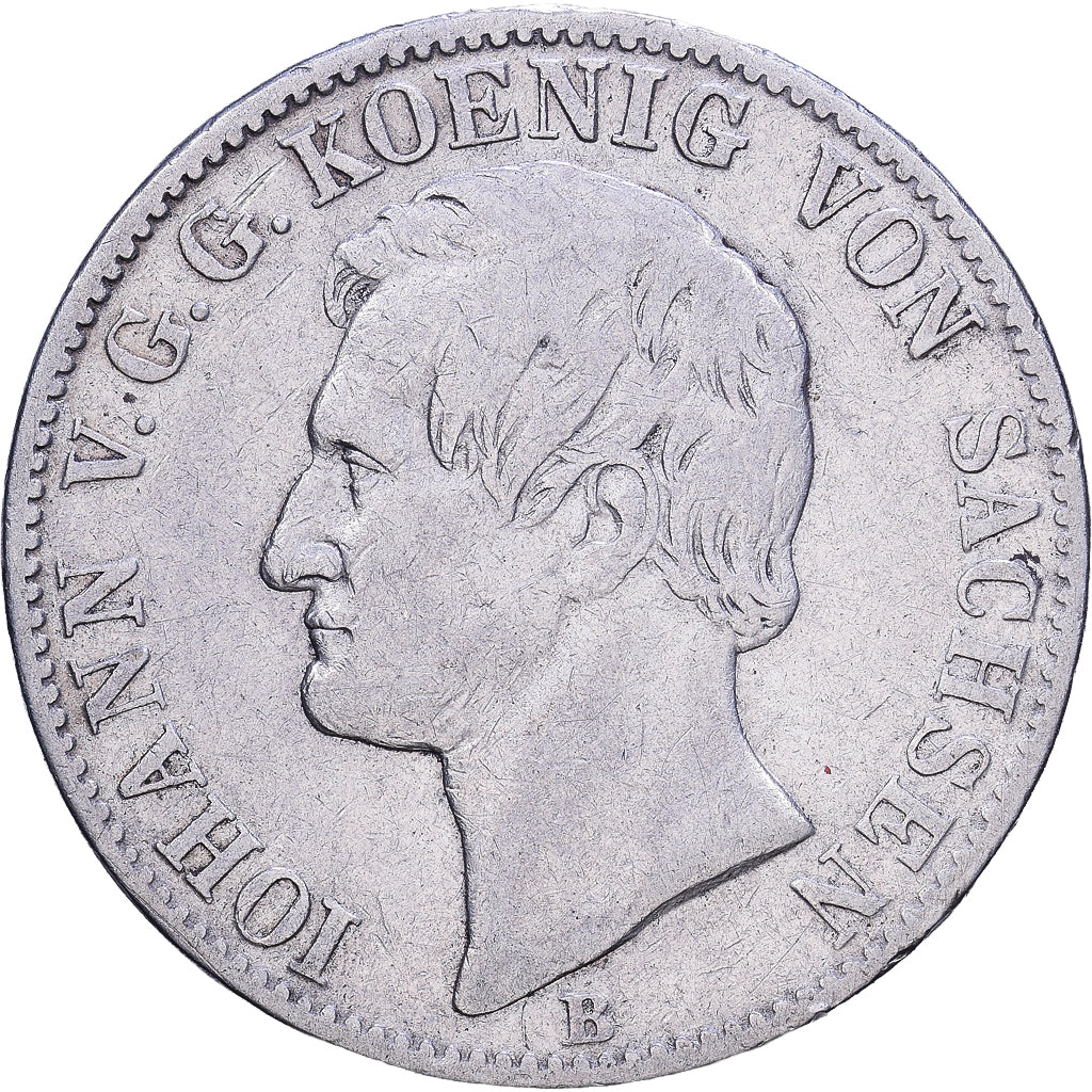 German States, SAXONY-ALBERTINE, Johann, Thaler, 1860, Dresden, Silver