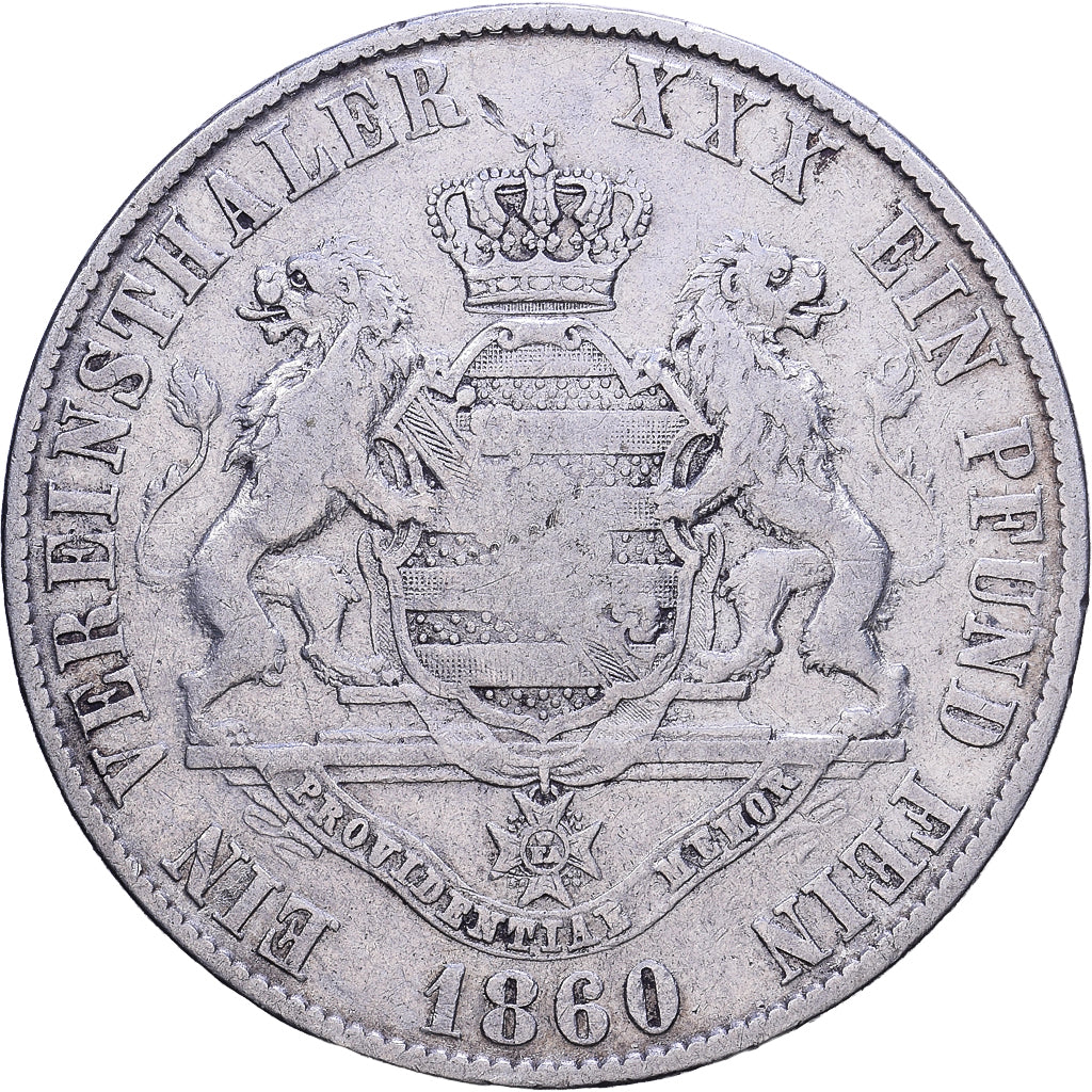 German States, SAXONY-ALBERTINE, Johann, Thaler, 1860, Dresden, Silver