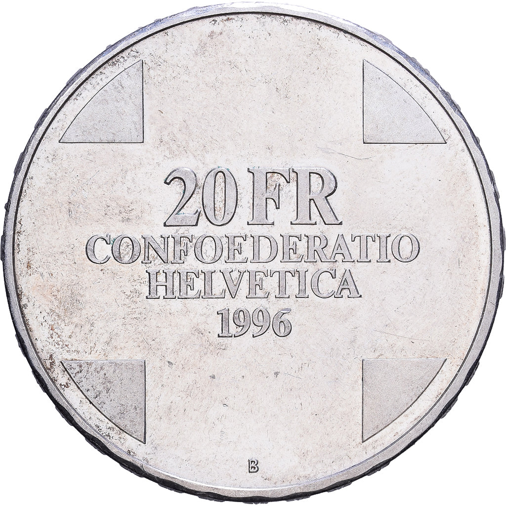 Szwajcaria, 20 Francs, Le Dragon de Breno, 1996, Bern, Proof, Srebro, MS(63)
