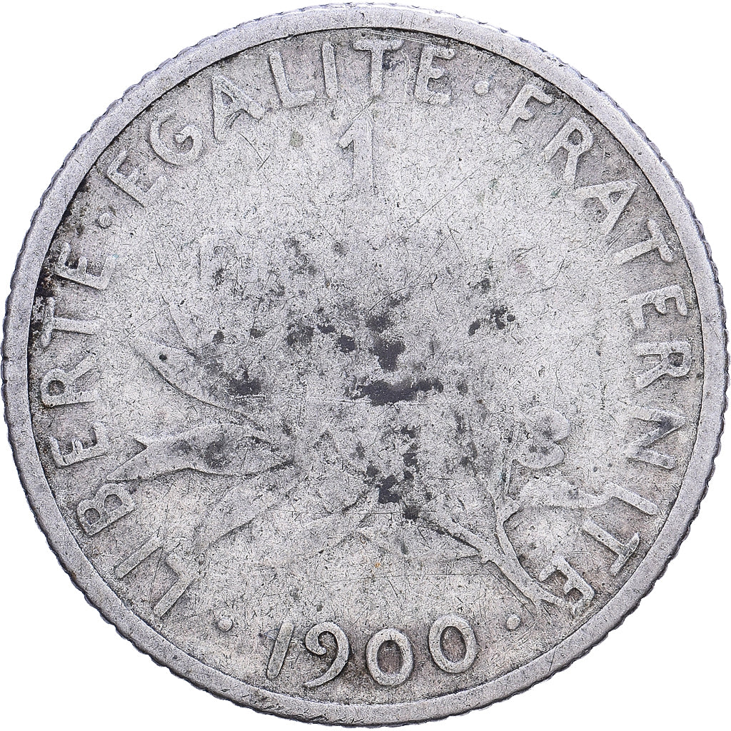 Francia, 1 Franc, Semeuse, 1900, Paris, Very rare, Argento, B+, Gadoury:467