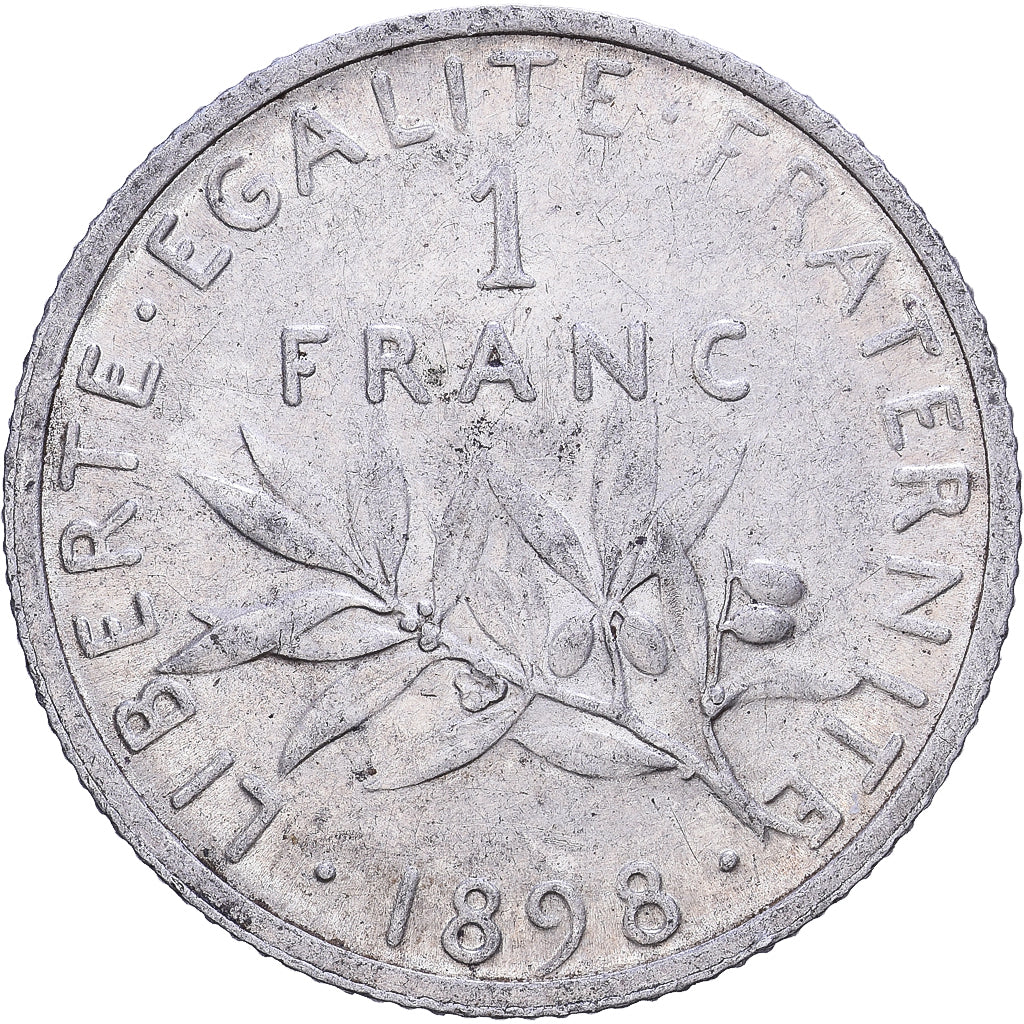 France, Franc, Semeuse, 1898, Paris, Silver, AU(55-58), Gadoury:467, KM:844.1