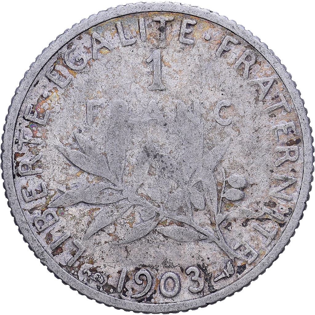 Francia, 1 Franc, Semeuse, 1903, Paris, Plata, BC, Gadoury:467, KM:844.1