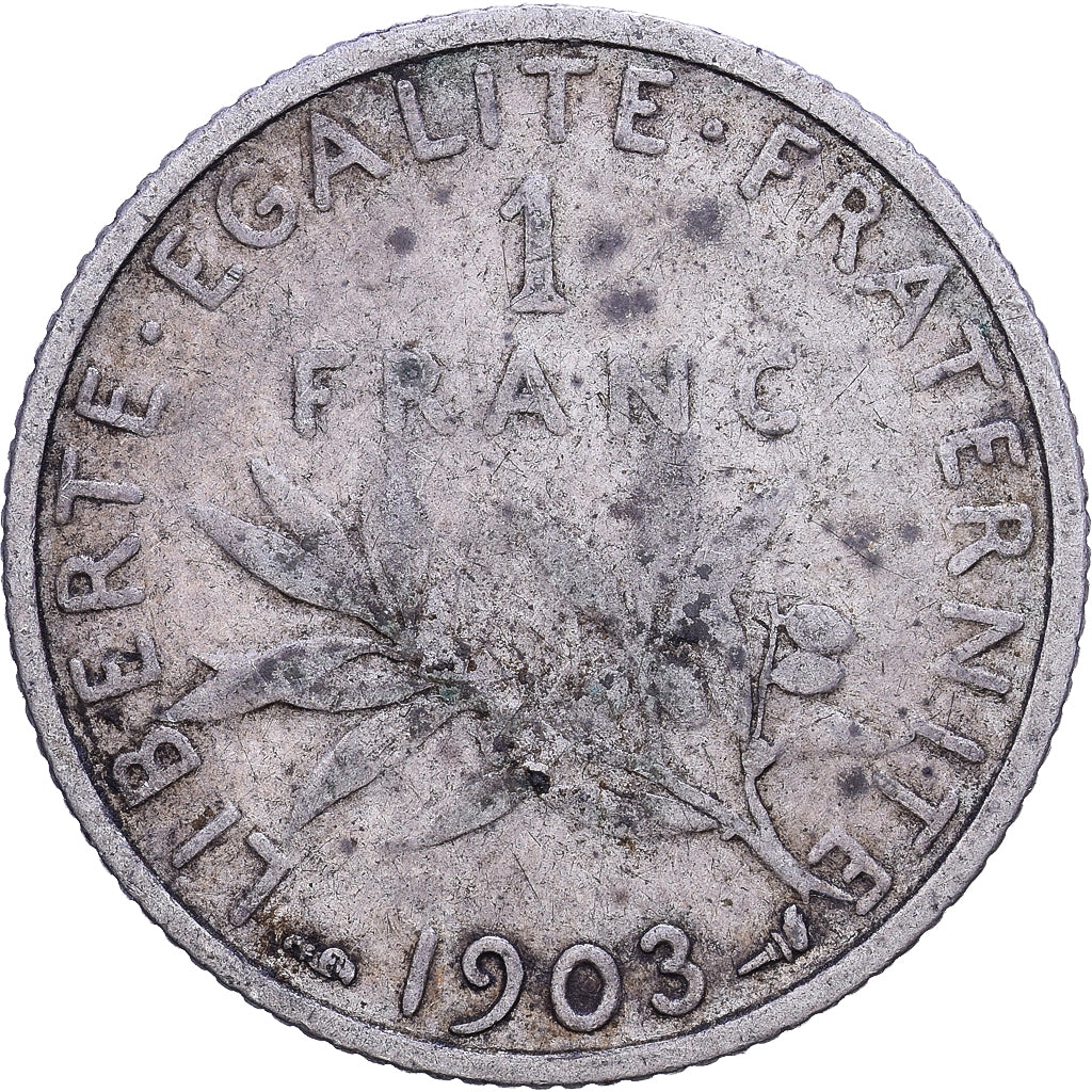 Francia, 1 Franc, Semeuse, 1903, Paris, Plata, BC, Gadoury:467, KM:844.1
