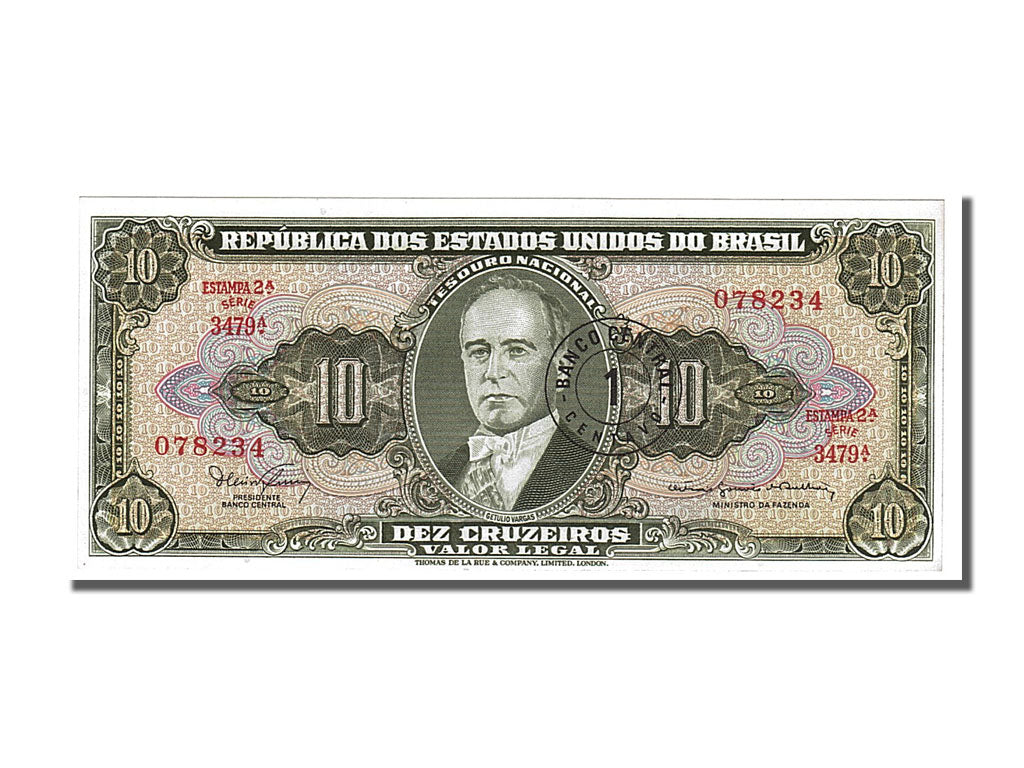 Banknote, Brazil, 1 Centavo on 10 Cruzeiros, 1966, UNC(65-70)