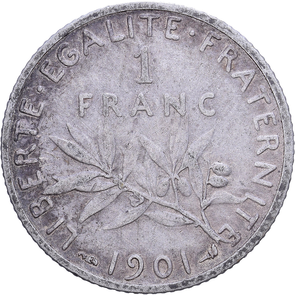 France, Franc, Semeuse, 1901, Paris, 1 Franc, Silver, EF(40-45), Gadoury:467