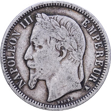 France, Napoleon III, Franc, 1867, Paris, Silver, VF(30-35), Gadoury:463