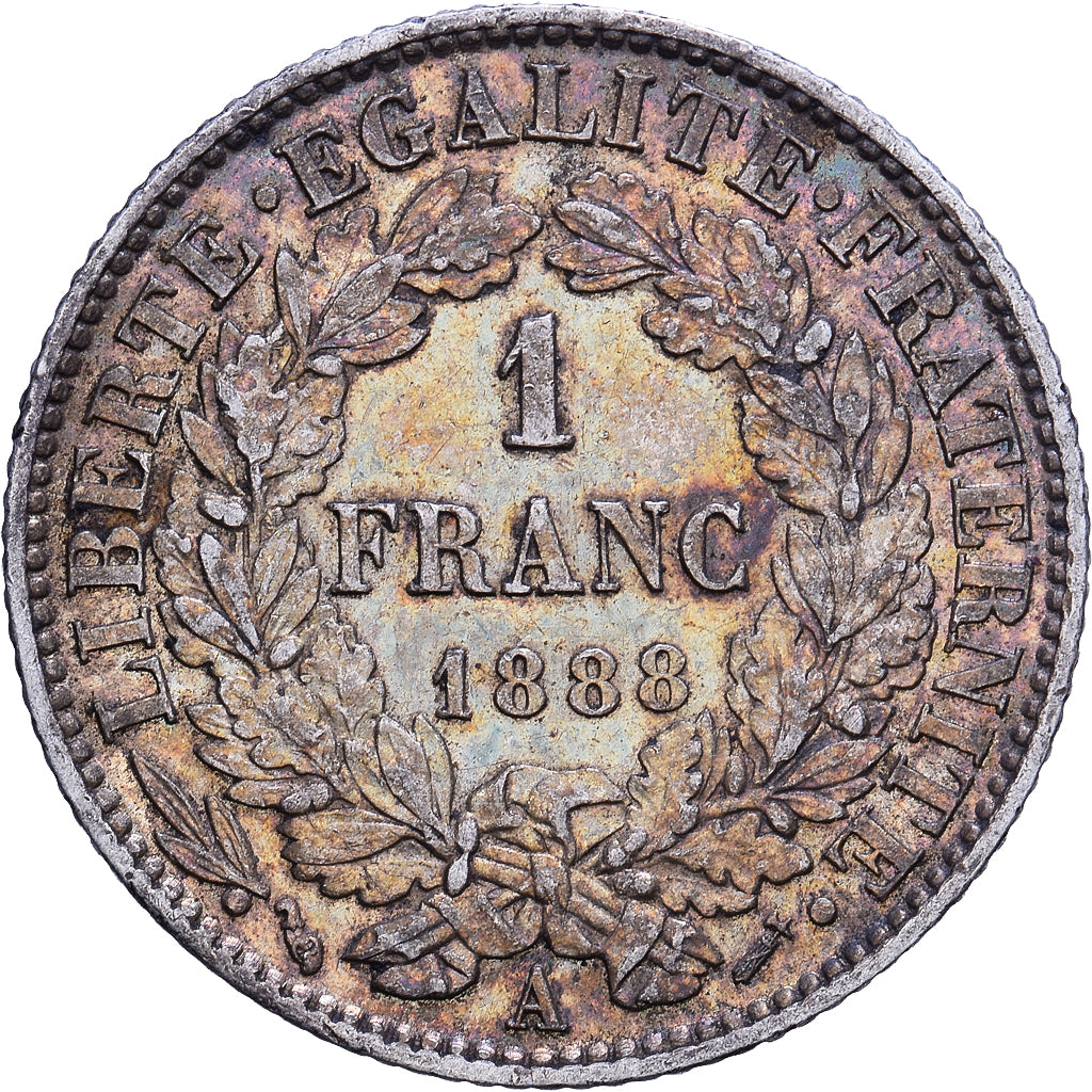 Francia, Franc, Cérès, 1888, Paris, Plata, MBC+, KM:822.1