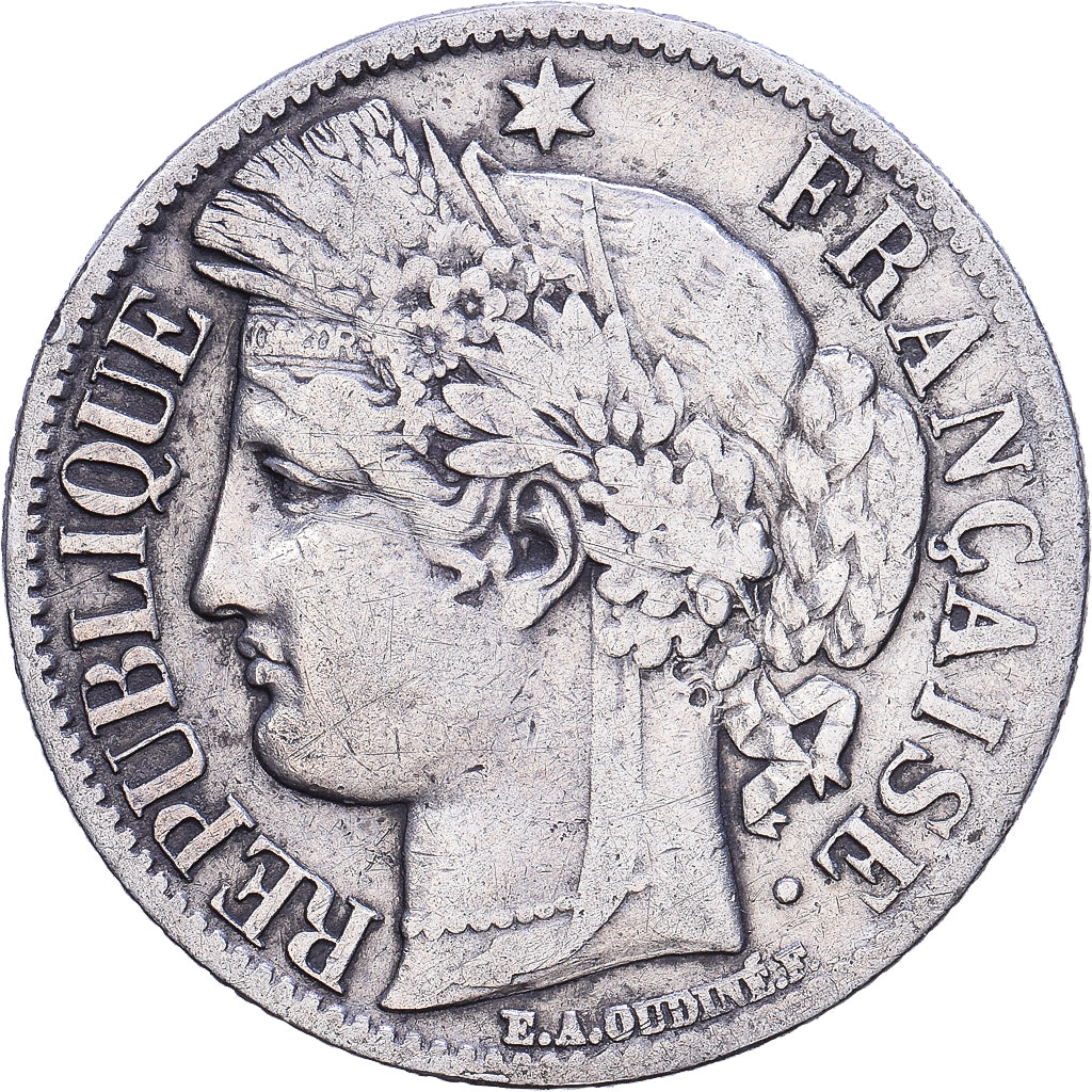 France, Franc, Cérès, 1851, Paris, Silver, VF(20-25), Gadoury:457, KM:759.1