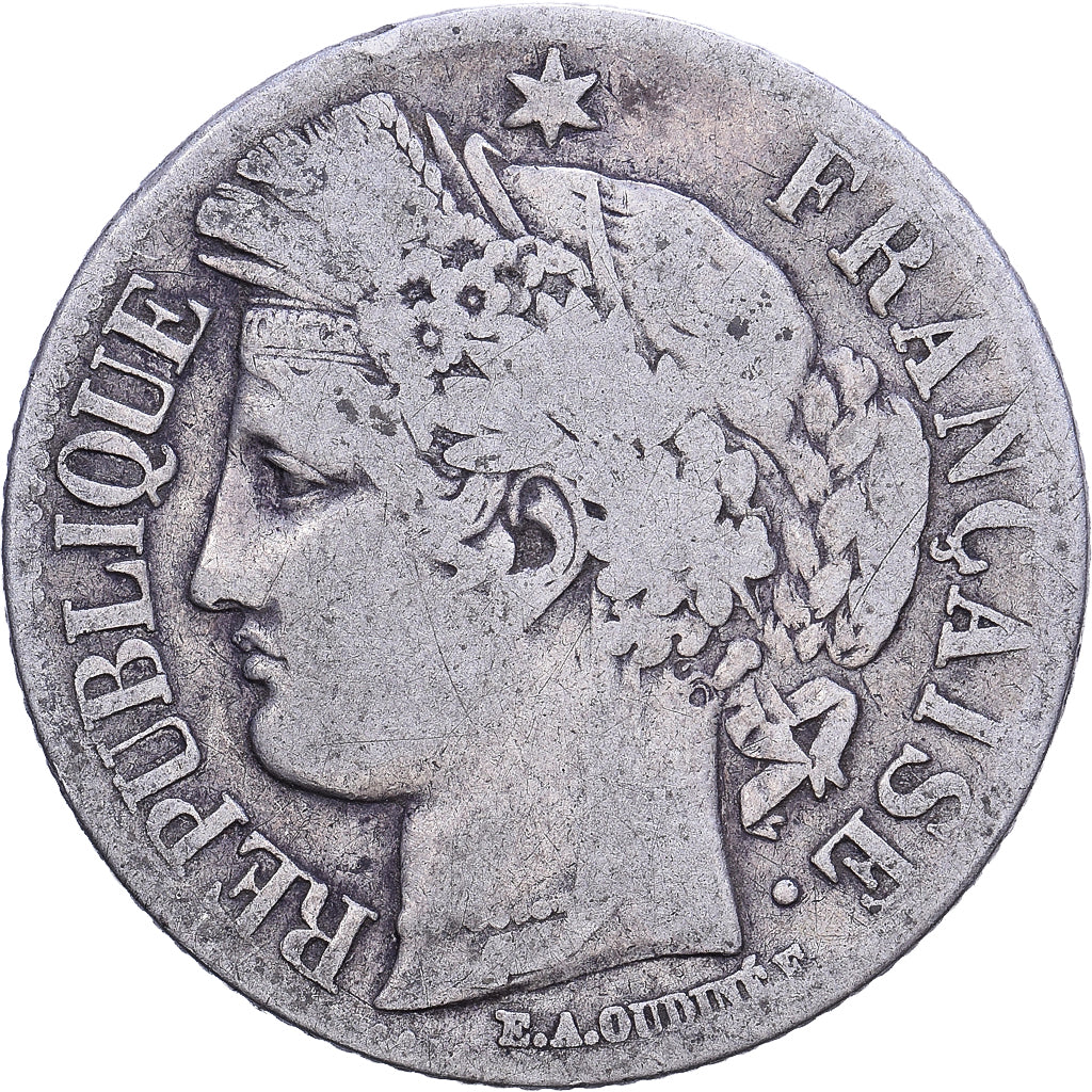 Francia, Franc, Cérès, 1849, Paris, Argento, MB, Gadoury:457, KM:759.1