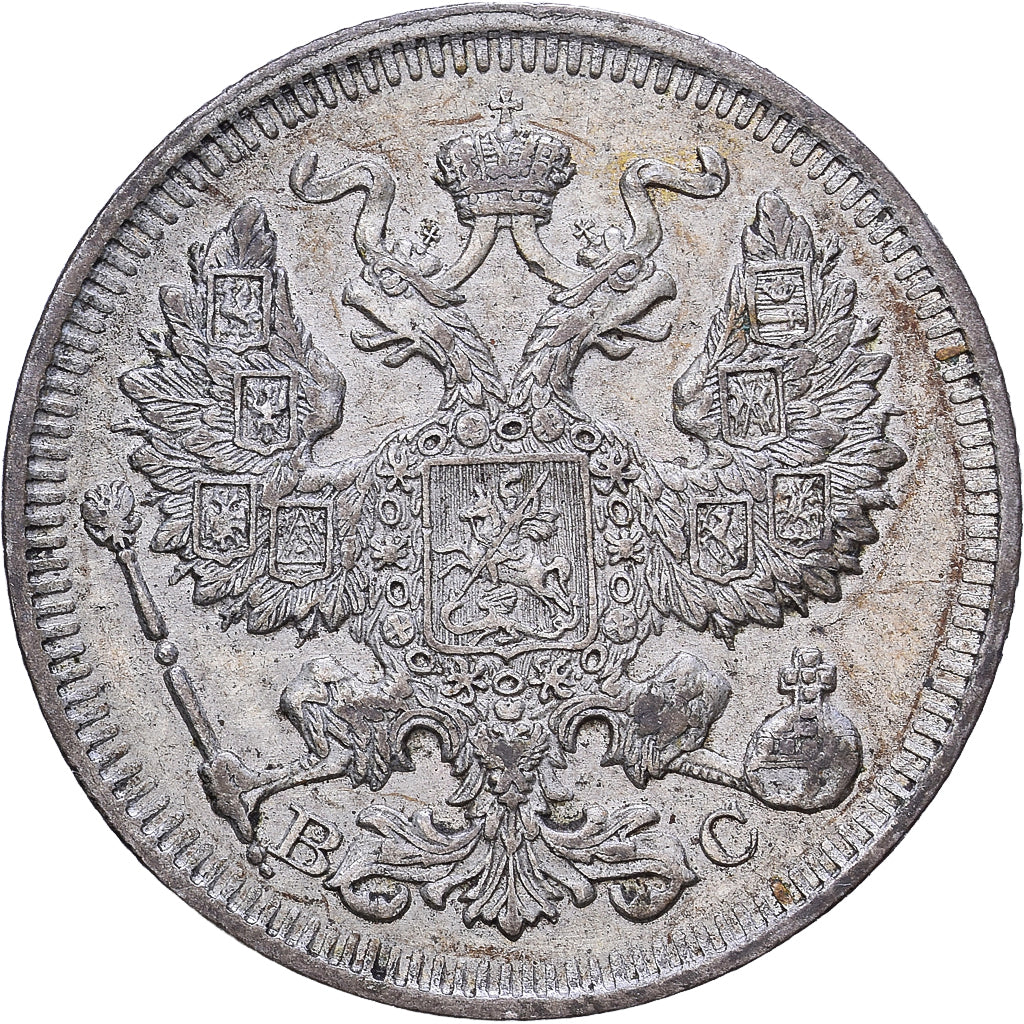 Rusland, Nicholas II, 20 Kopeks, 1914, Saint Petersburg, Zilver, ZF, KM:22a.1