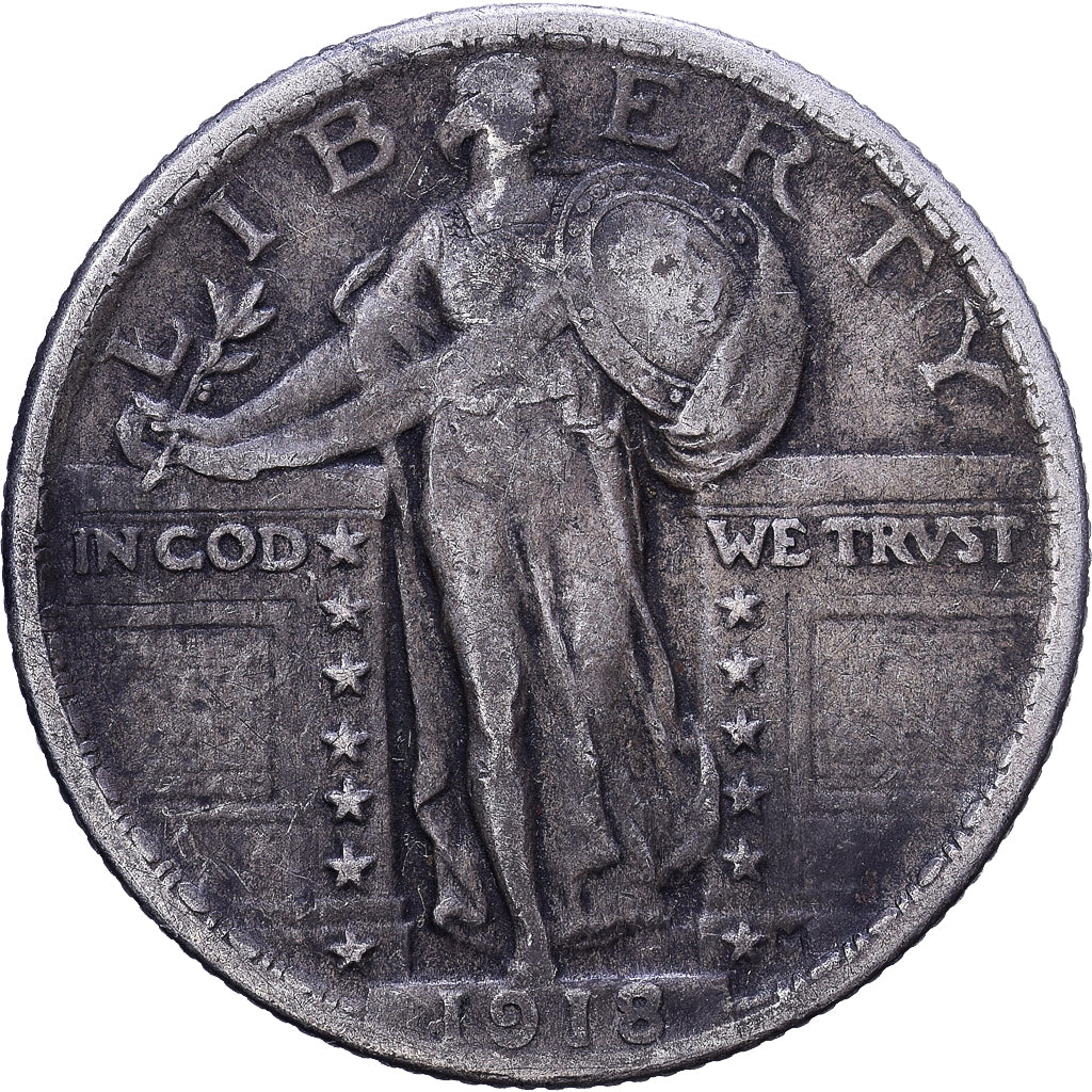 Vereinigte Staaten, Standing Liberty Quarter, 1918, Philadelphia, Silber, S