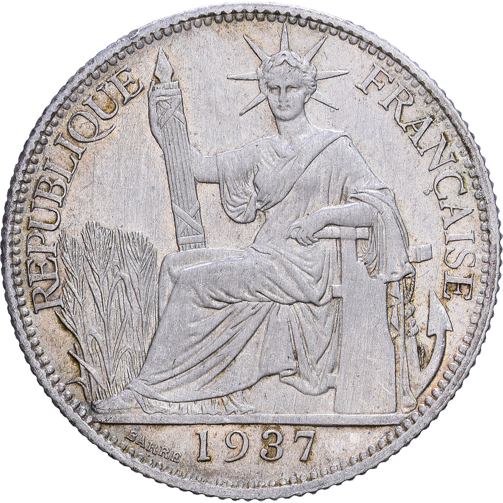French Indochina, 20 Cents, 1937, Paris, Silber, SS+, KM:17.2