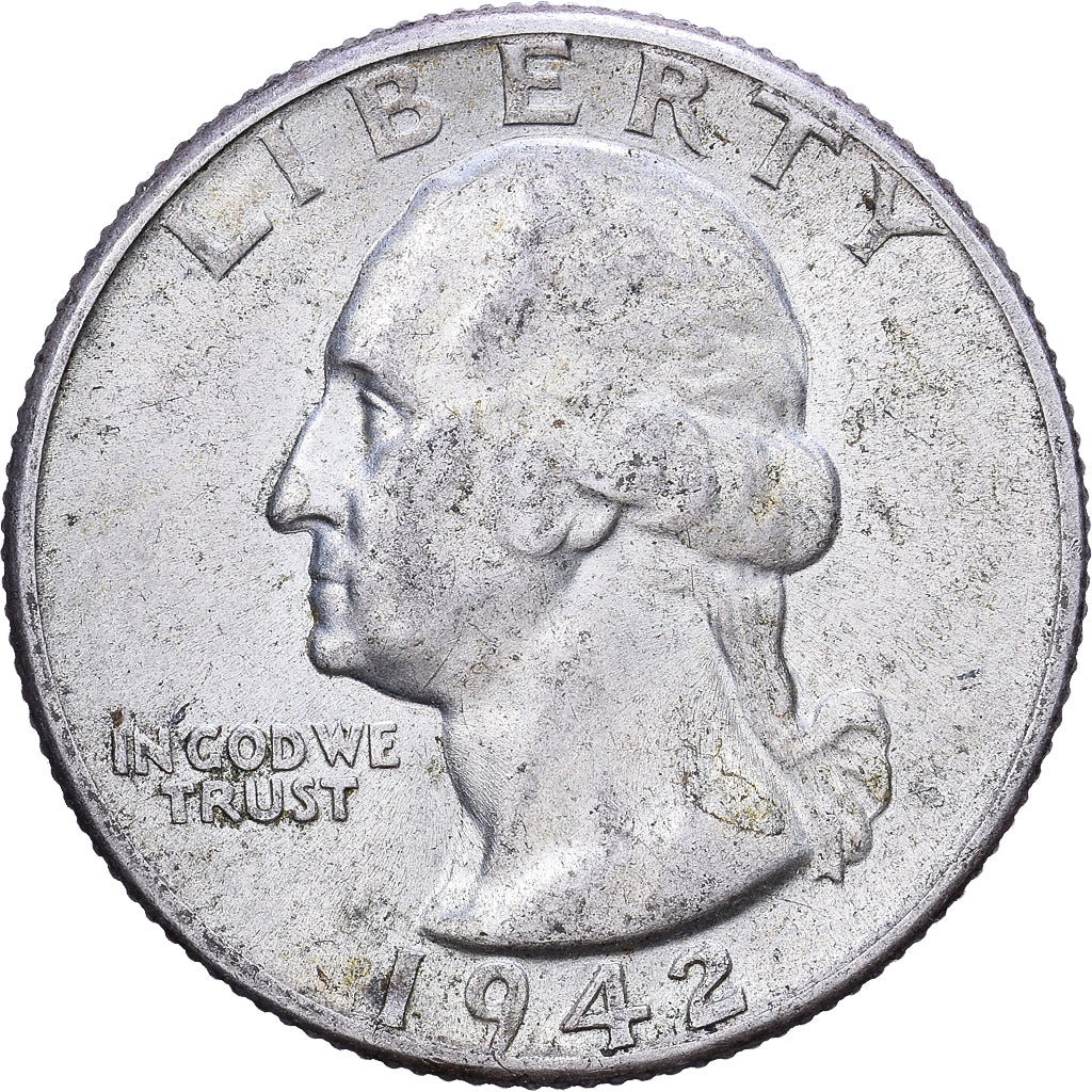 United States, Quarter, Washington, 1942, Philadelphia, Silver, EF(40-45)