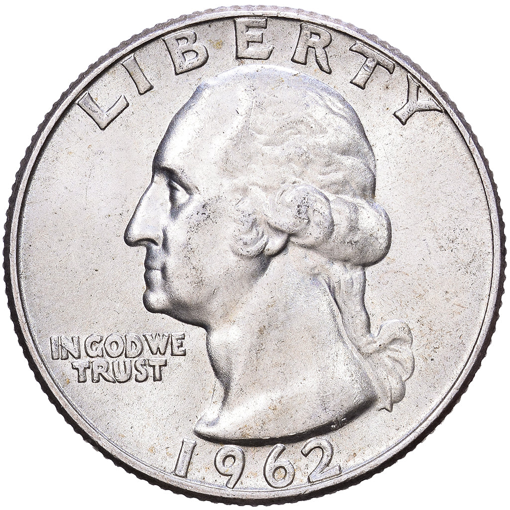 USA, Quarter, Washington Quarter, 1962, Denver, Srebro, MS(60-62), KM:164