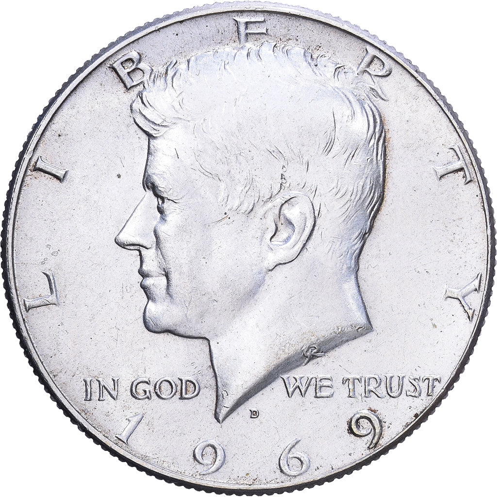 Estados Unidos da América, Half Dollar, 1969, Denver, Prata, MS(60-62), KM:202a