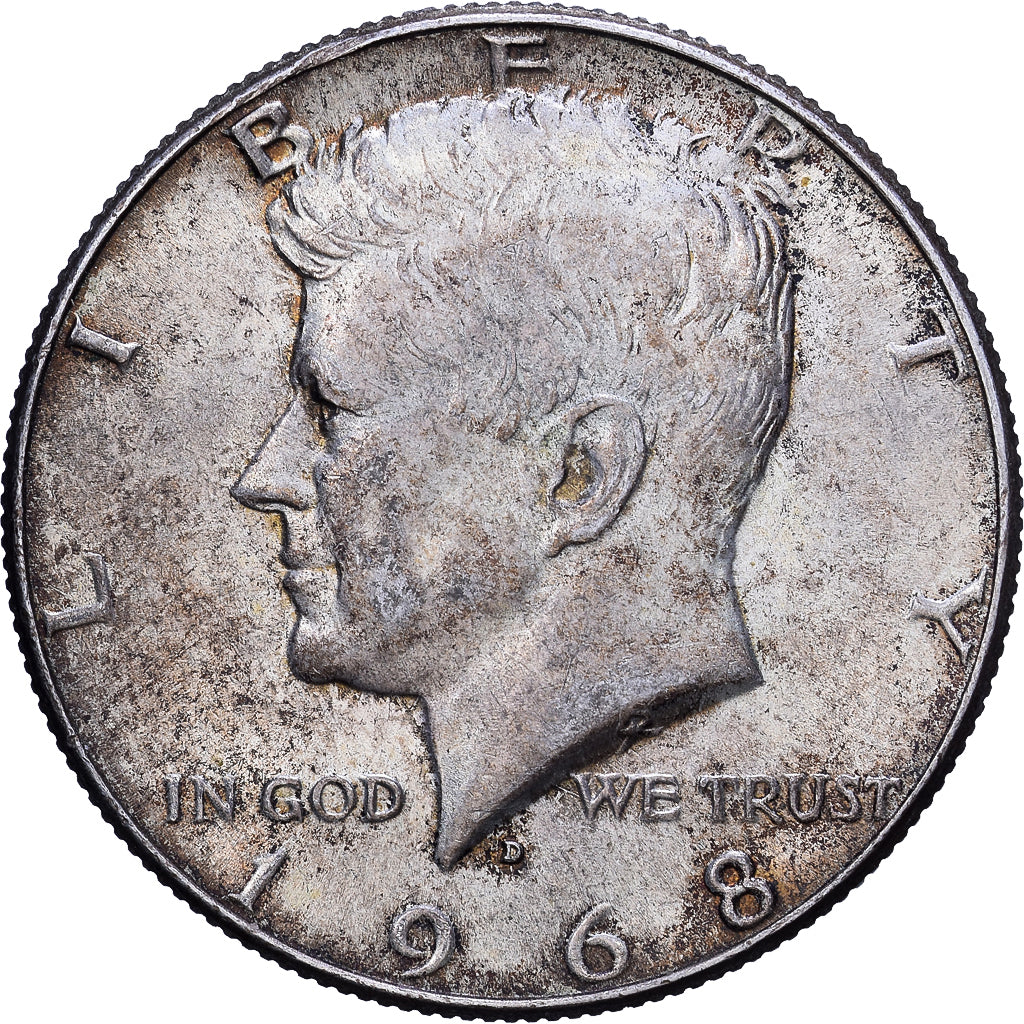 Estados Unidos da América, Half Dollar, Kennedy Half Dollar, 1968, Denver