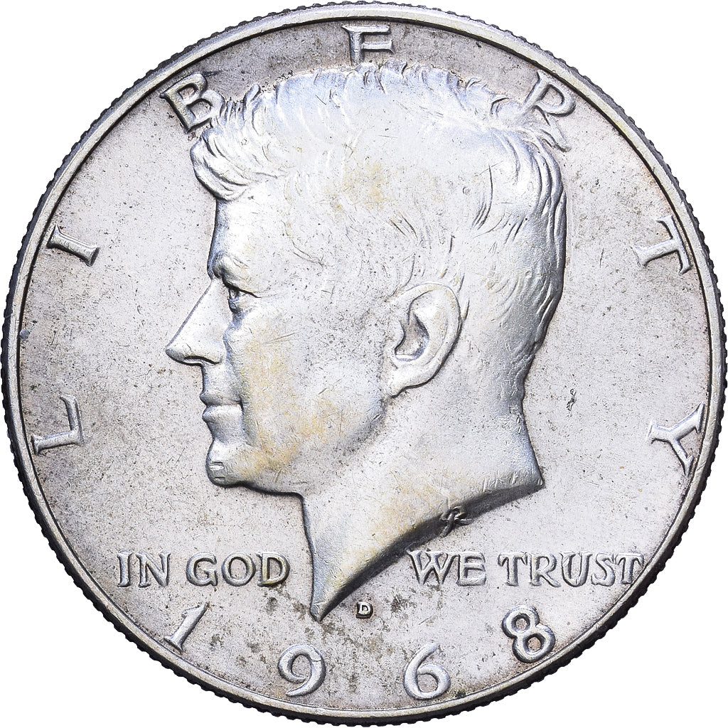 Estados Unidos da América, Half Dollar, Kennedy Half Dollar, 1968, Denver