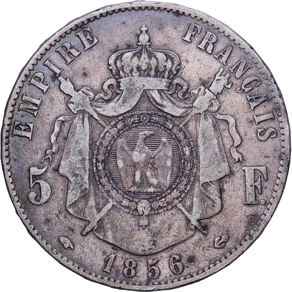 France, Napoleon III, 5 Francs, 1856, Paris, TB+, Argent, Gadoury:734, KM:782.1