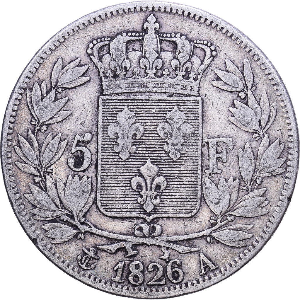 France, Charles X, 5 Francs, 1826, Paris, Argent, TTB, Gadoury:643, KM:720.1