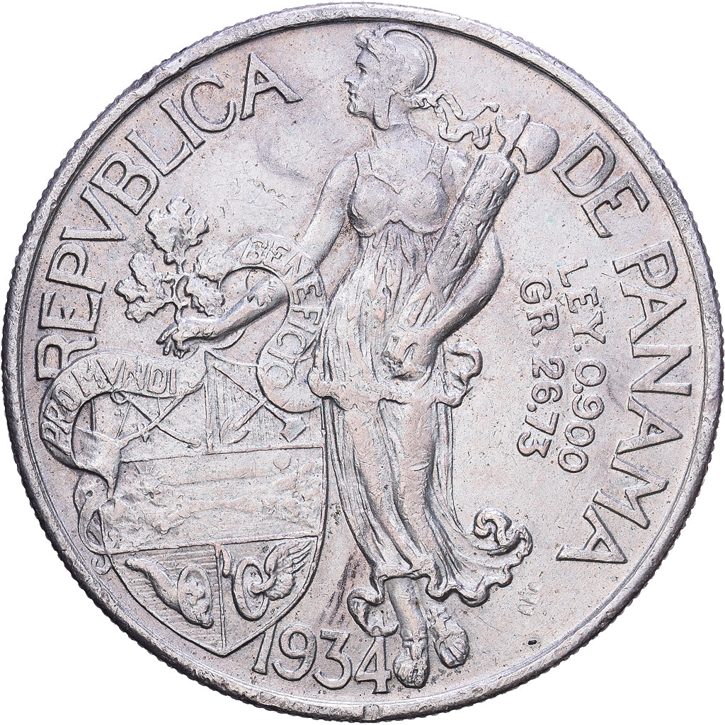 Panamá, 1 Balboa, 1934, San Francisco, Plata, MBC+, KM:13
