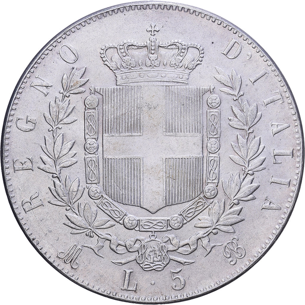 Italia, Vittorio Emanuele II, 5 Lire, 1876, Milan, Argento, MS63, KM:8.4