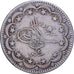 Turquía, Abdul Hamid II, 20 Kurush, 1877 (1293//2), Qustantiniyah, Plata, MBC