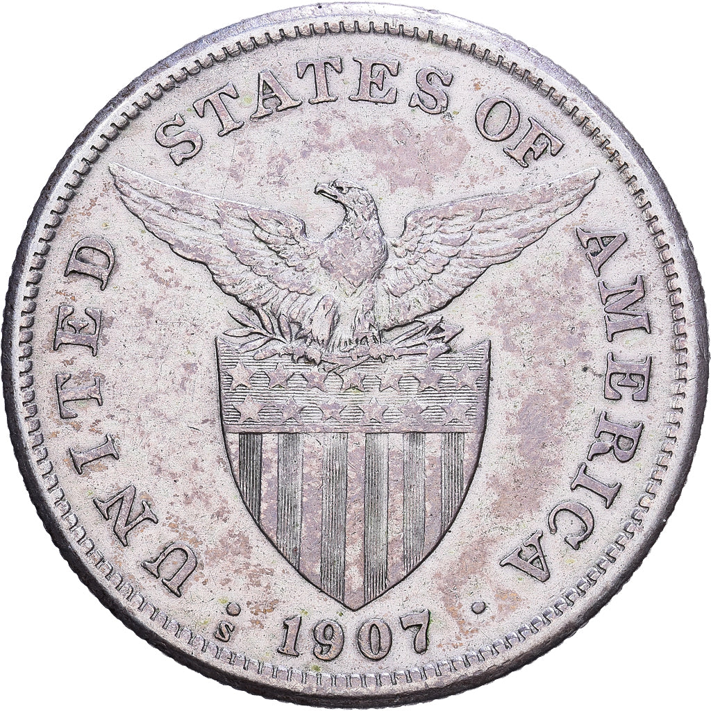 Philippines, Peso, 1907, EF(40-45), Silver, KM:172