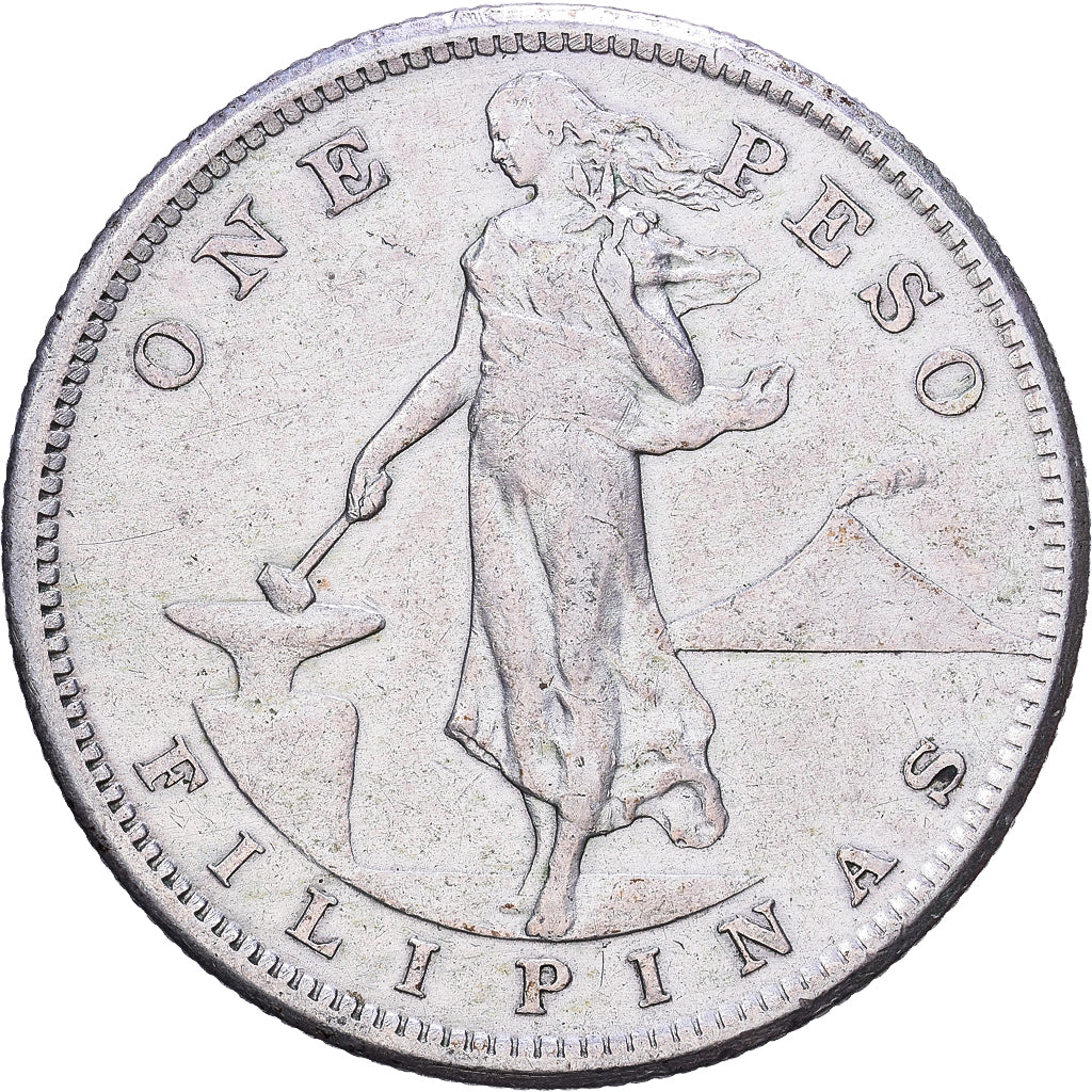 Philippines, Peso, 1907, EF(40-45), Silver, KM:172