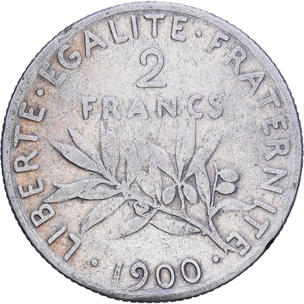 Moneta, Francia, Semeuse, 2 Francs, 1900, MB, Argento, Gadoury:532
