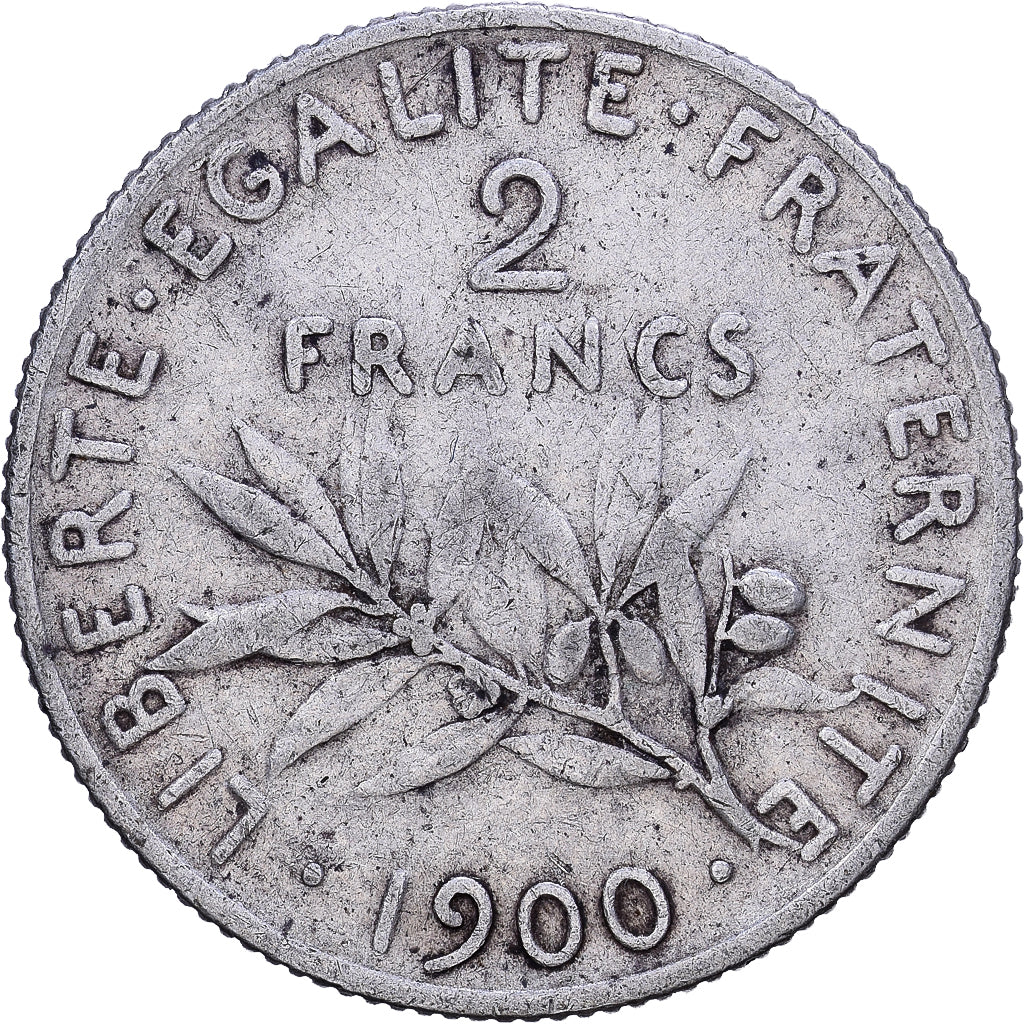 France, 2 Francs, Semeuse, 1900, Paris, Silver, VF(30-35), Gadoury:532