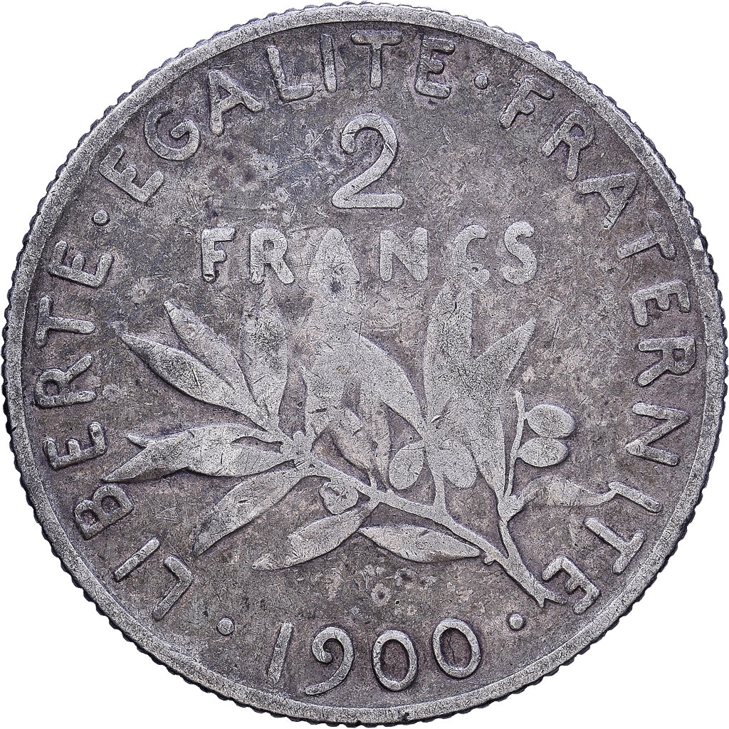 France, 2 Francs, Semeuse, 1900, Paris, Silver, VF(30-35), Gadoury:532