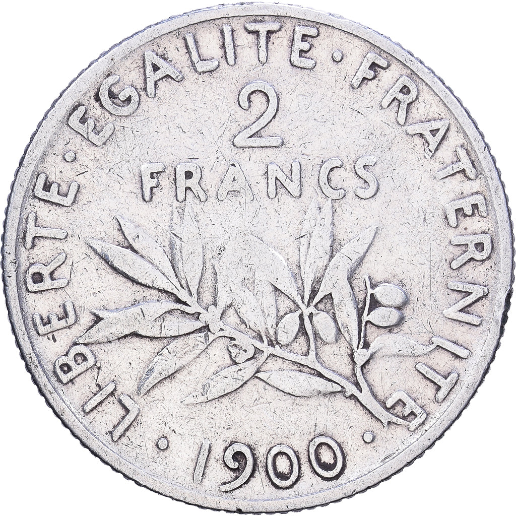 France, 2 Francs, Semeuse, 1900, Paris, Silver, EF(40-45), Gadoury:532