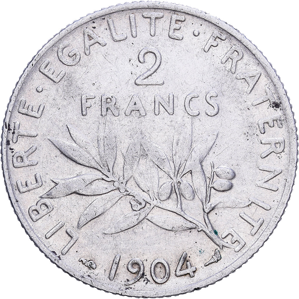 Francia, 2 Francs, Semeuse, 1904, Paris, Plata, MBC, Gadoury:532, KM:845.1