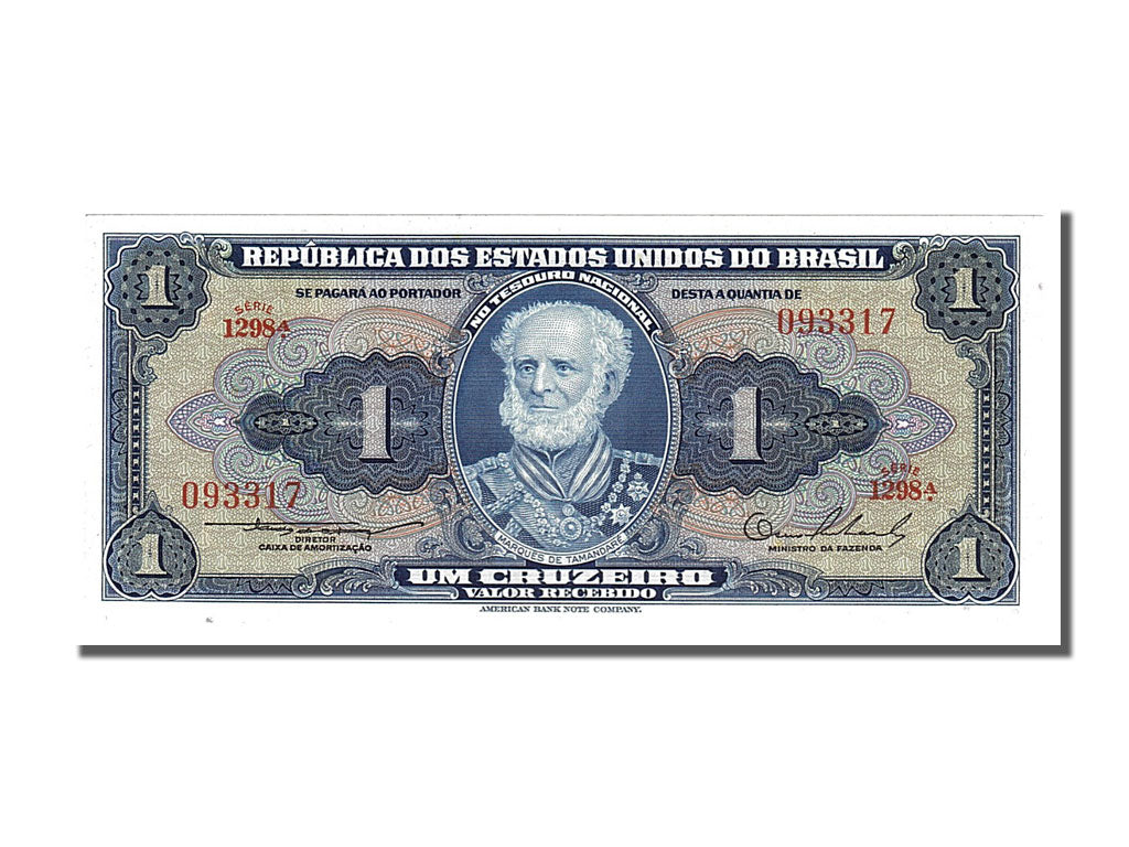 Banknote, Brazil, 1 Cruzeiro, 1954, UNC(65-70)