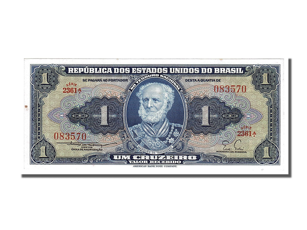 Banknote, Brazil, 1 Cruzeiro, 1954, UNC(65-70)