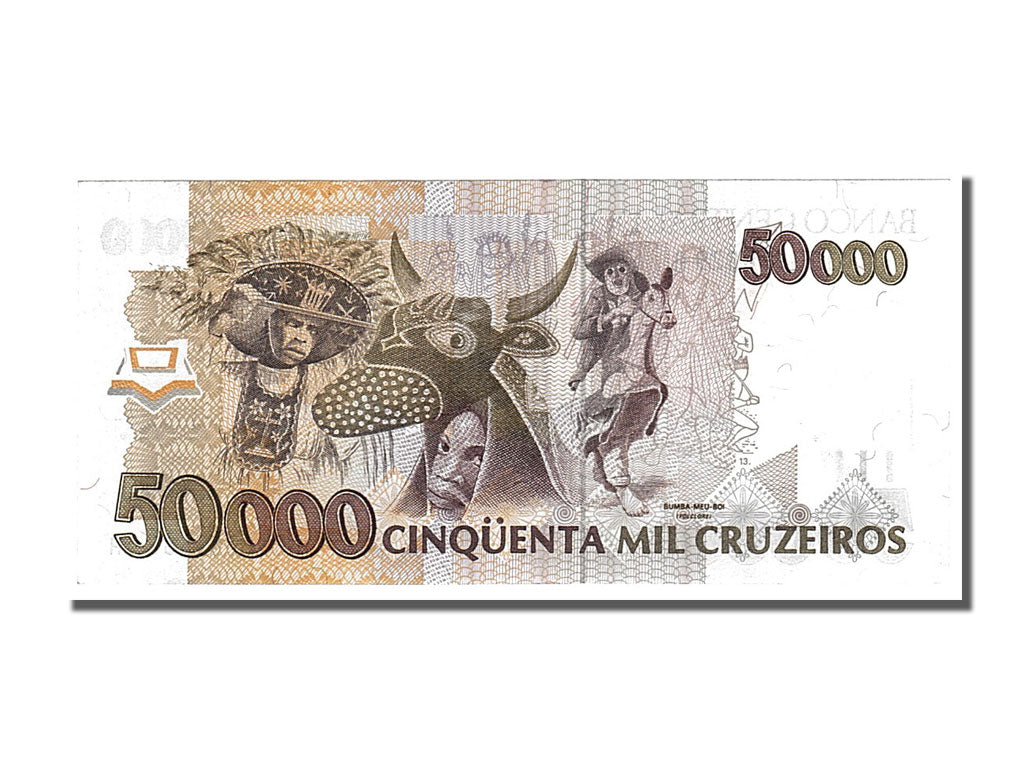 Banknote, Brazil, 50,000 Cruzeiros, 1992, UNC(65-70)