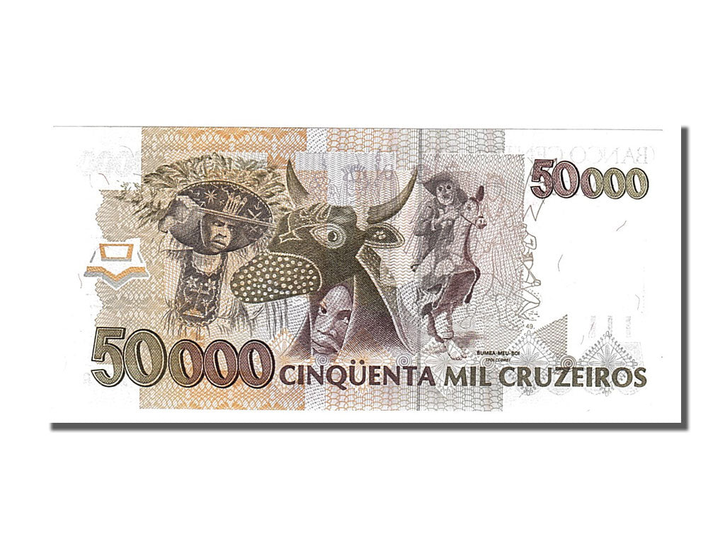 Banknote, Brazil, 50,000 Cruzeiros, 1992, UNC(65-70)