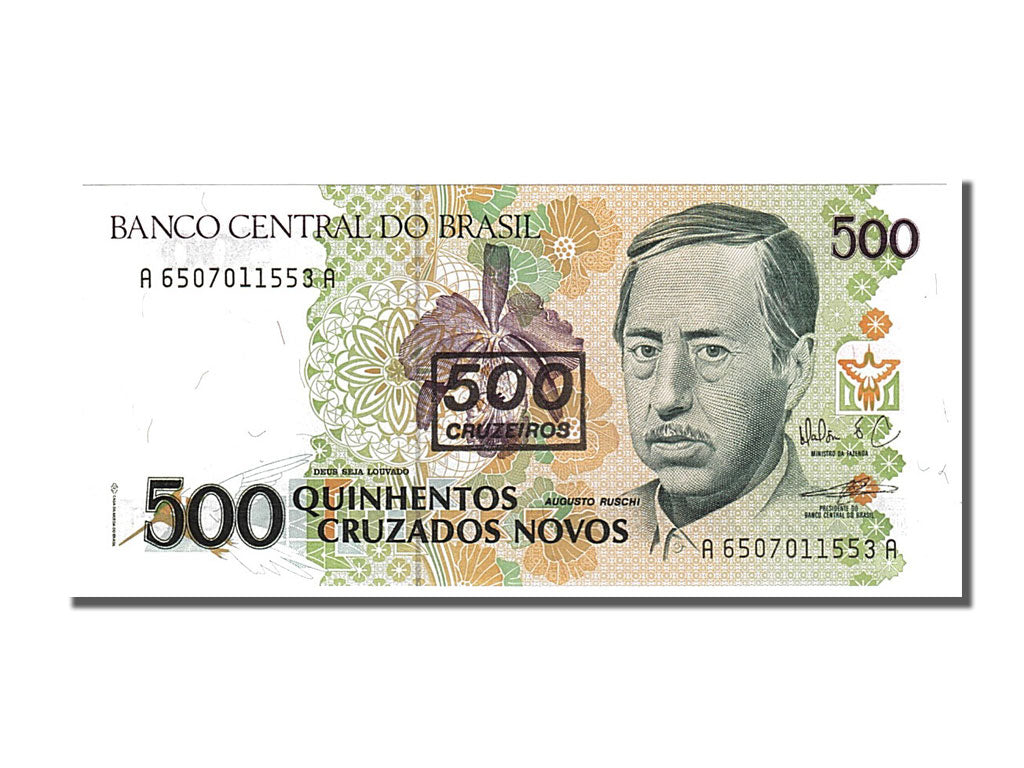Geldschein, Brasilien, 500 Cruzeiros on 500 Cruzados Novos, 1990, UNZ