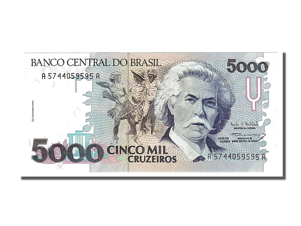 Banknote, Brazil, 5000 Cruzeiros, 1993, UNC(65-70)