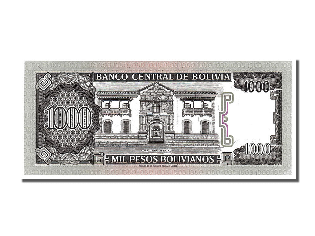 Banknote, Bolivia, 1000 Pesos Bolivianos, 1982, 1982-06-25, UNC(65-70)