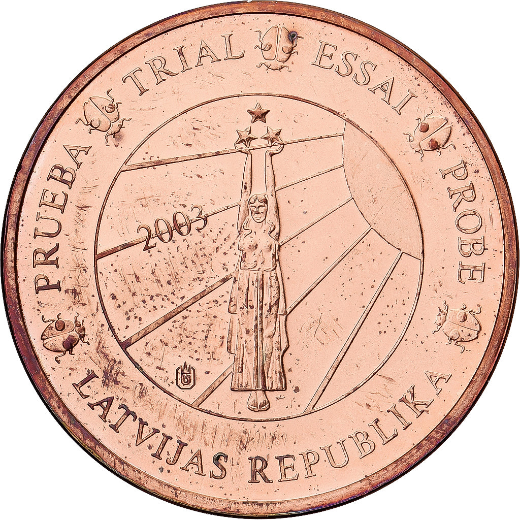 Latvia, Medal, 5 C, Essai-Trial, 2003, MS(65-70), Copper